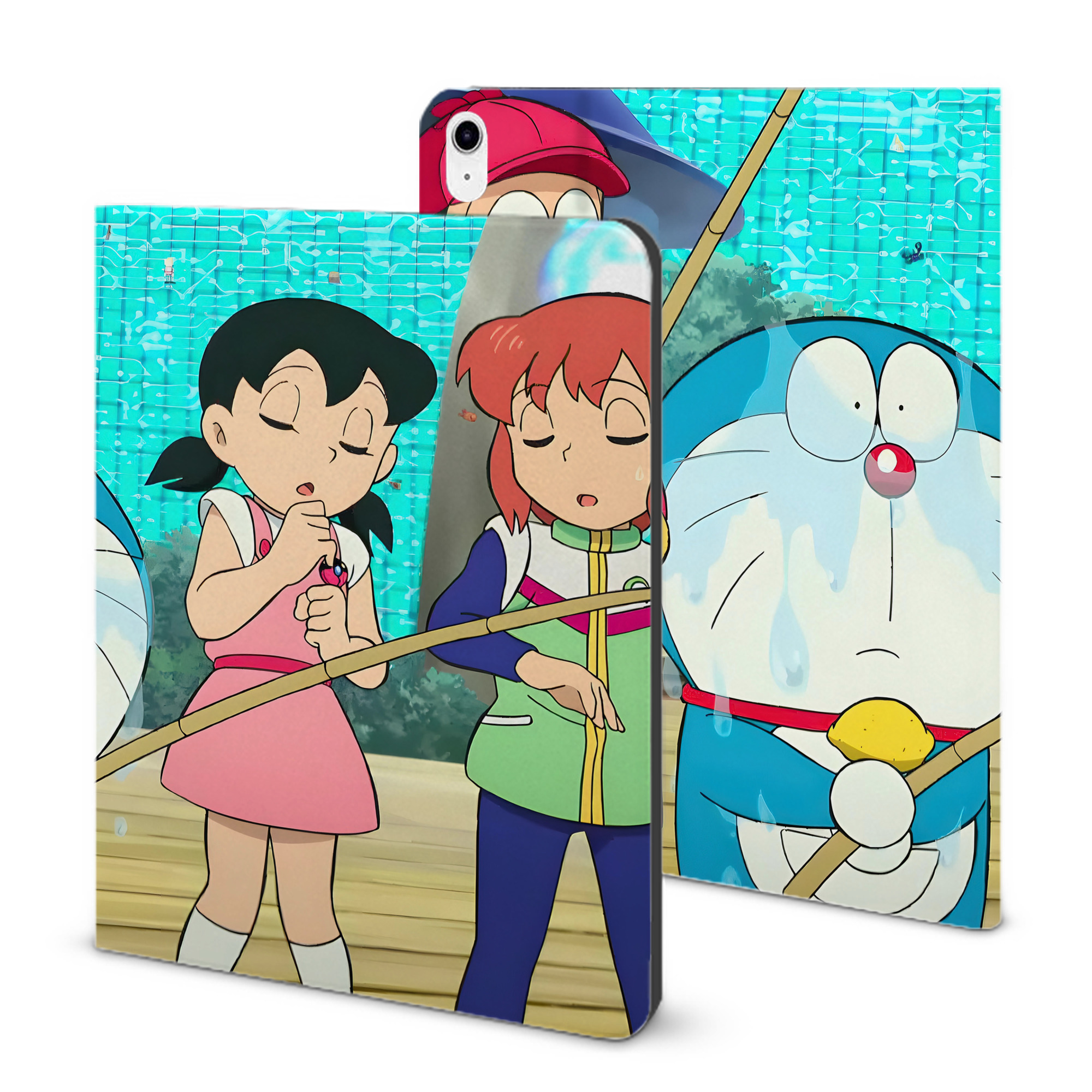 （画像用） ドラえもん Doraemon IPad ケース ブック型 PUレザー TPU 耐衝撃 軽量 薄型 ペン収納なし 全面保護 IPad 各モデル対応